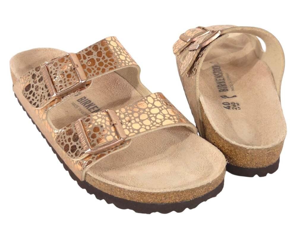 Birkenstock Arizona Sandals US 9 EU 40 Narrow Women Copper Metallic Spotted $130